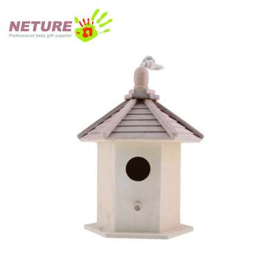 Hanging Wooden Bird Nesting Box House with Round Shaped Entrance Hole